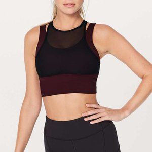 Lululemon Maroon Bra w/ Black Mesh Overlay